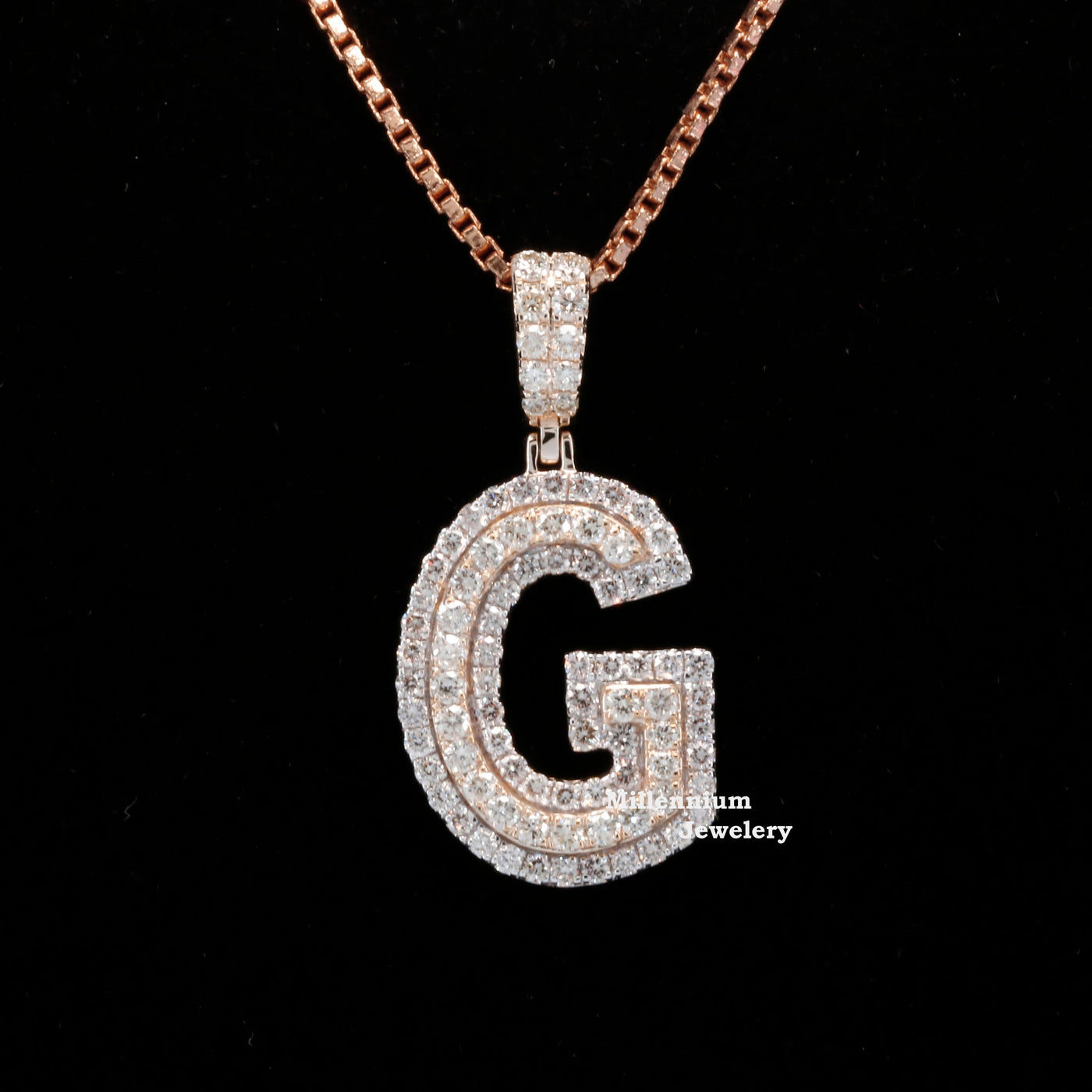 Custom G Initial Moissanite Diamond In Round Shape Hip Hop Pendant Sixth