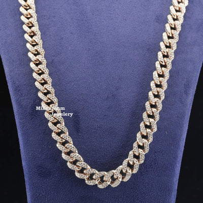 Buy Elegant Moissanite Diamond Embellished Hip Hop Cuban Link Chain With Long