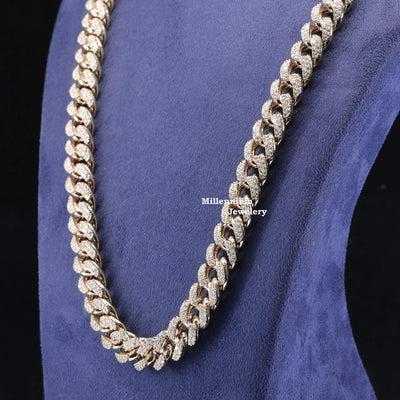 Buy Elegant Moissanite Diamond Embellished Hip Hop Cuban Link Chain With Heavy Quality