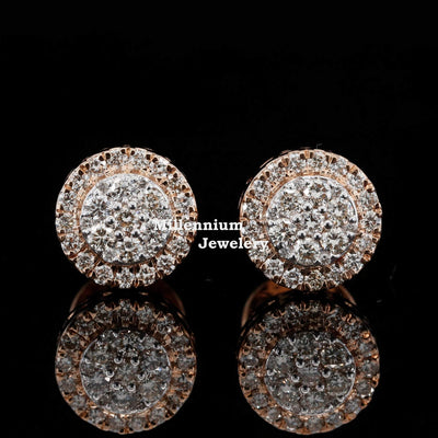 1 CT Fancy Hip Hop Style Round Moissanite Diamond Unisex Stud Earring First