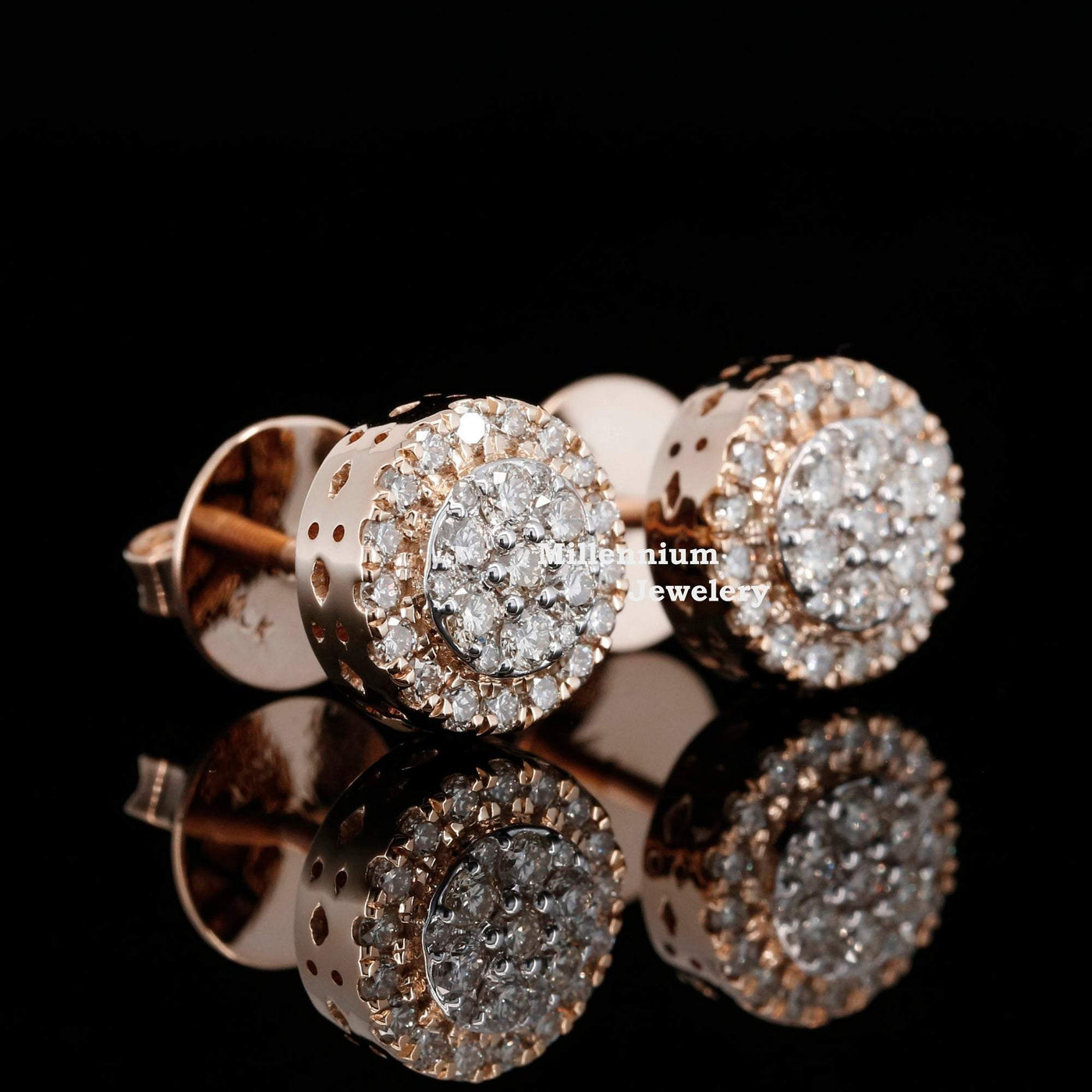 1 CT Fancy Hip Hop Style Round Moissanite Diamond Unisex Stud Earring Fifth