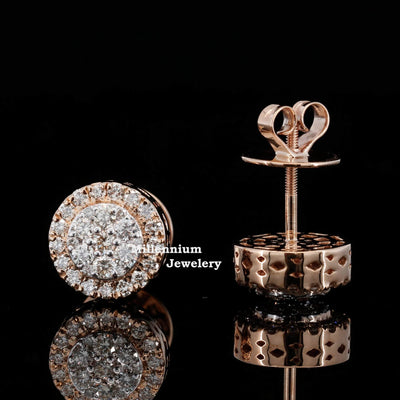 1 CT Fancy Hip Hop Style Round Moissanite Diamond Unisex Stud Earring Forth