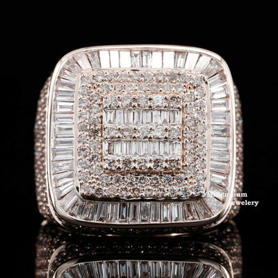 Bulky Heavy Moissanite Diamond Iced Out Hip Hop Ring Eight