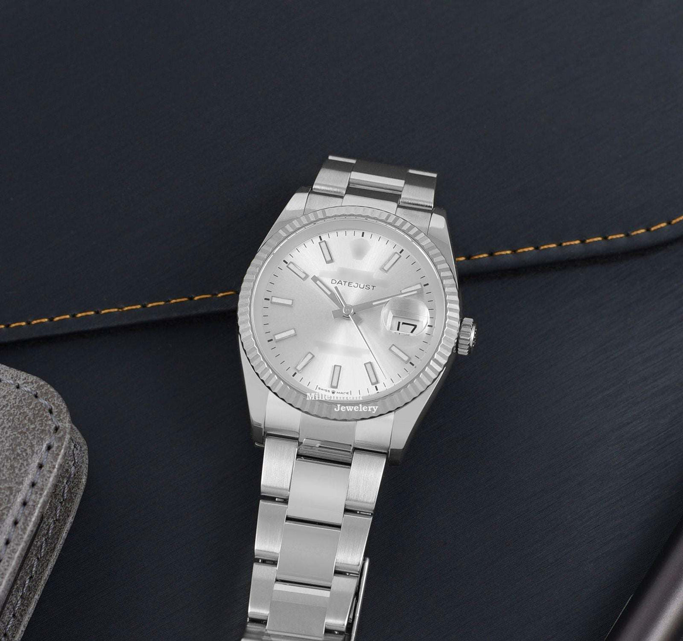 Awesome Style Oyster Bracelet Silver Color Plain Watch Body 3