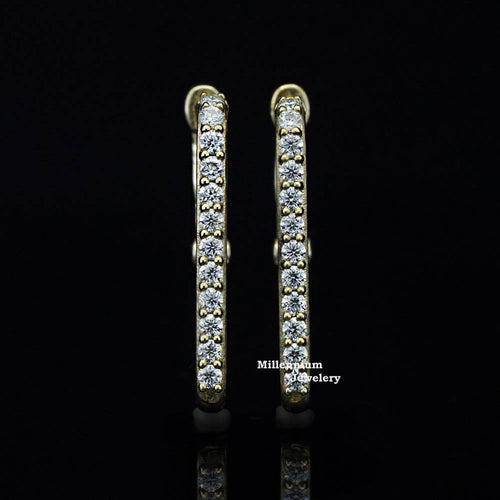 0.45ct Round Moissanite Hoop Earrings For Women