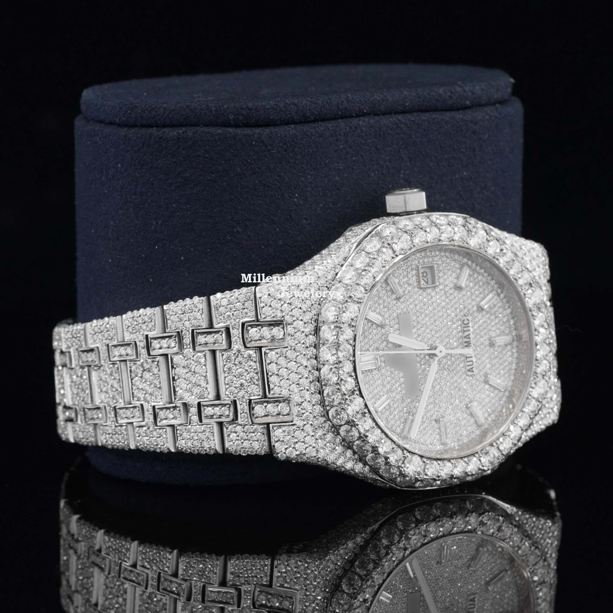 Magnificent Moissanite Diamond Iced Out Bust Down Watch For Men Second