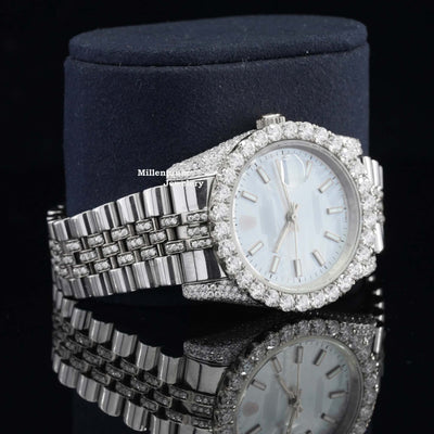 Exquisite Iced Out And Automatic Moissanite Diamond Watch With Diamond