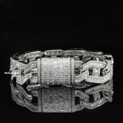 Stylish Round Moissanite Diamond Hip Hop Bracelets Sixth