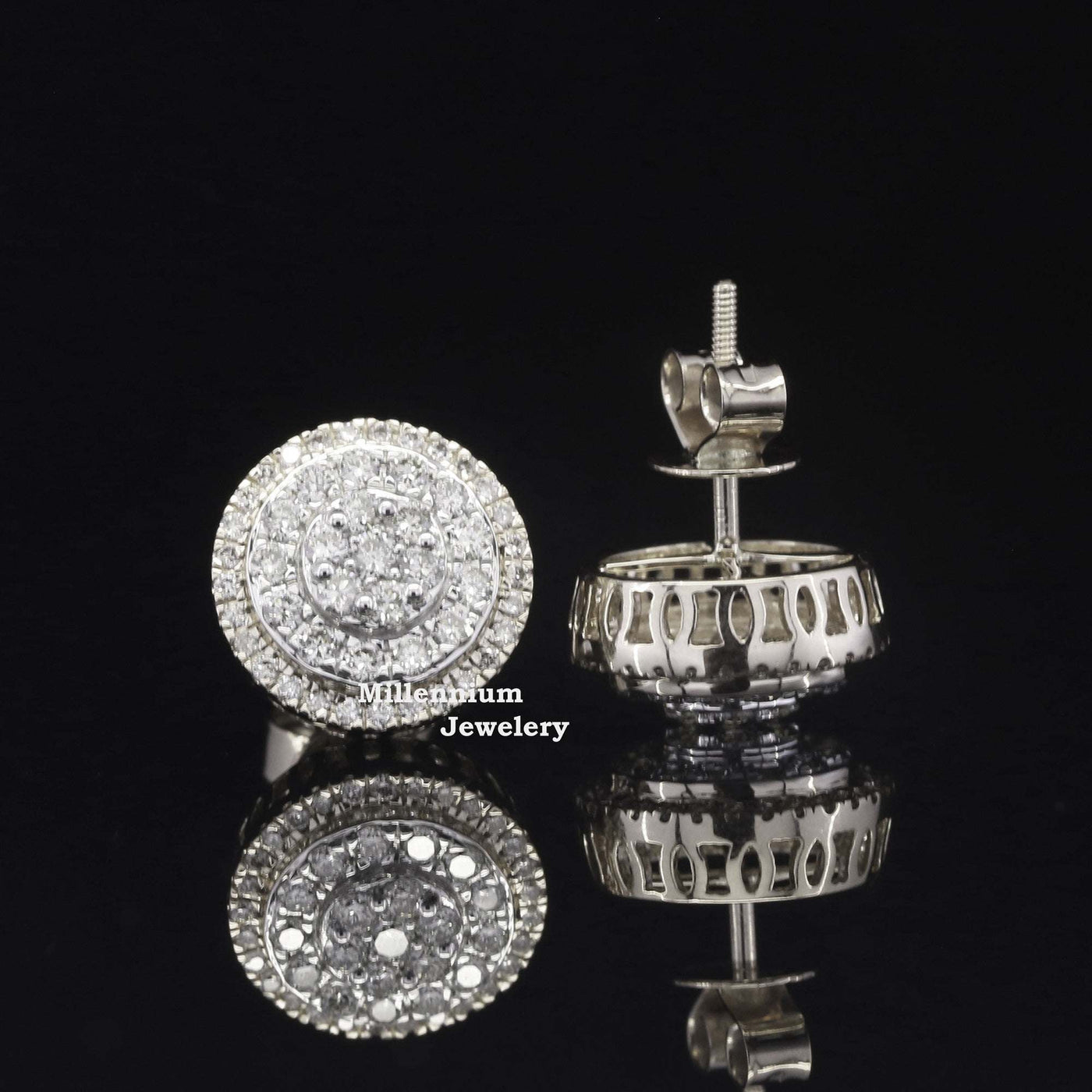 Amazing Hip Hop Style Round Shape Moissanite Diamond Earring Fifth