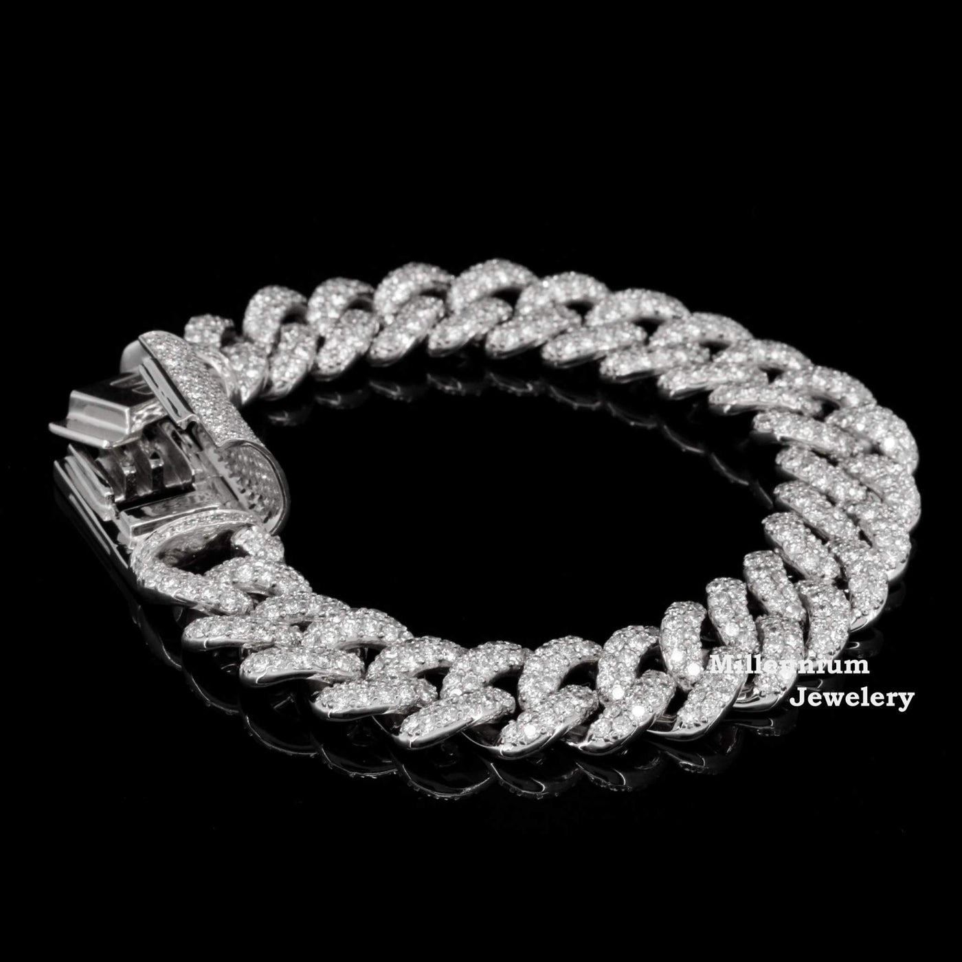 Bulky Round Cut Moissanite Diamond Hip Hop Bracelets Eight