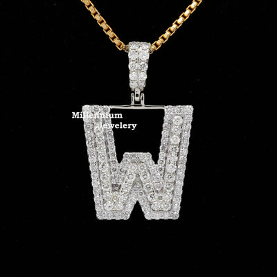 Custom W Initial Moissanite Diamond Iced Out Hip Hop Pendant Fifth