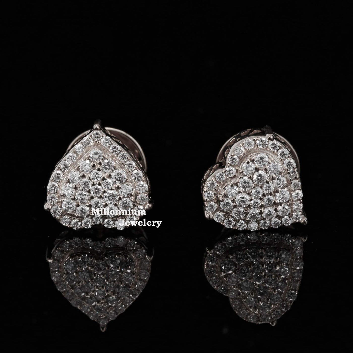 Elegant Look Hip Hop Round Heart Shape Moissanite Diamond Men Earring Eight 