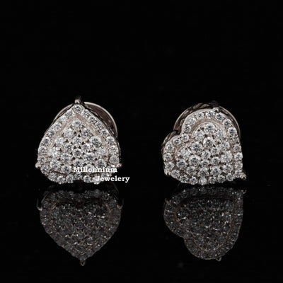 Elegant Look Hip Hop Round Heart Shape Moissanite Diamond Men Earring Eight 