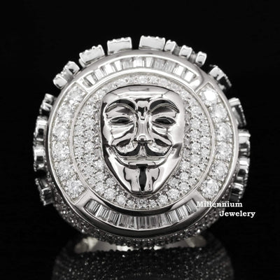 Big Boss Round Moissanite Diamond Ice Out Hip Hop Ring Seven