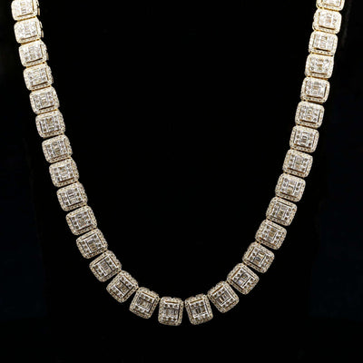 Moissanite Diamond Embellished Hip Hop Style Cuban Link Chain With White Gold