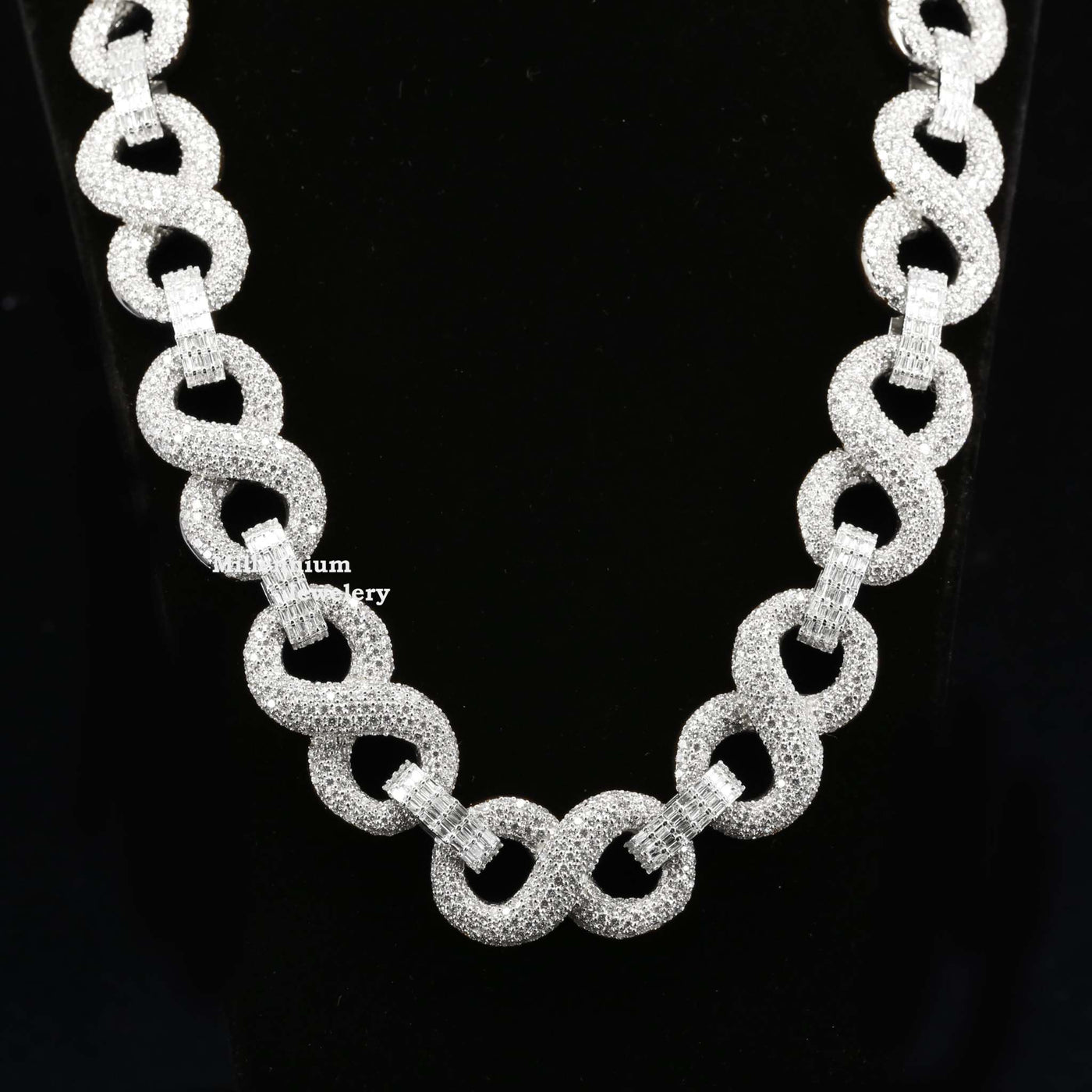 Cuban Link Chain For Men Iced Out Moissanite Diamond With White Gold 