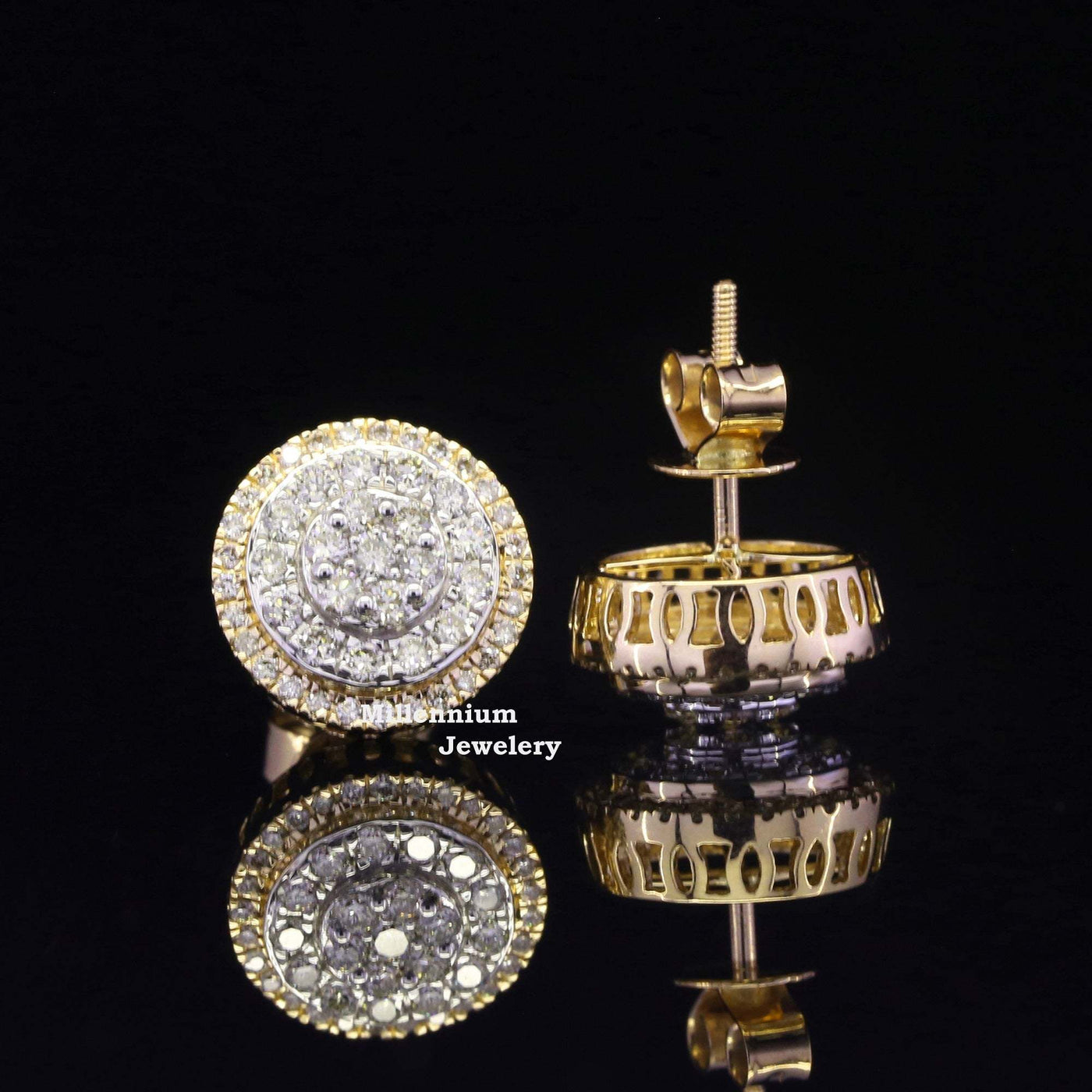 Amazing Hip Hop Style Round Shape Moissanite Diamond Earring Sixth