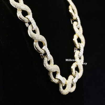 Cuban Link Chain For Men Iced Out Moissanite Diamond With Men