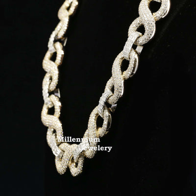 Cuban Link Chain For Men Iced Out Moissanite Diamond With Big