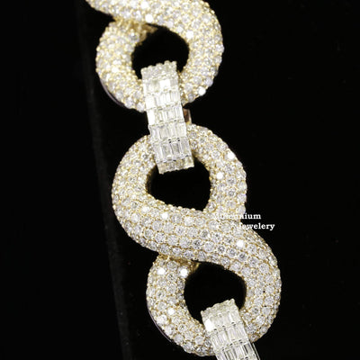 Cuban Link Chain For Men Iced Out Moissanite Diamond With Gold