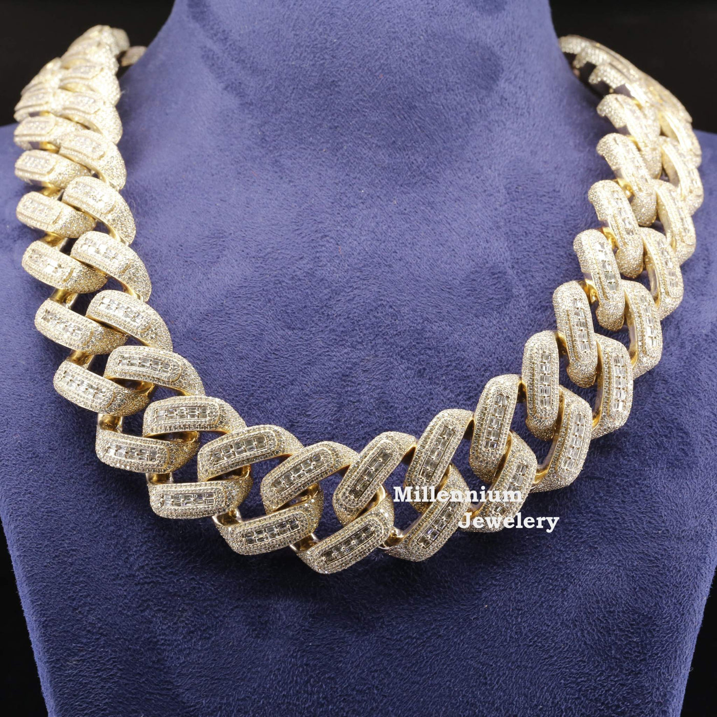 Heavy Quality Hip Hop Moissanite Diamond Iced Out Cuban Chain With Gold