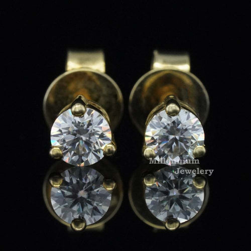0.25ct Round Moissanite Stud Earrings For Women