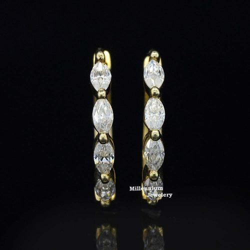 0.65ct Marquise Shape Moissanite Earrings For Women
