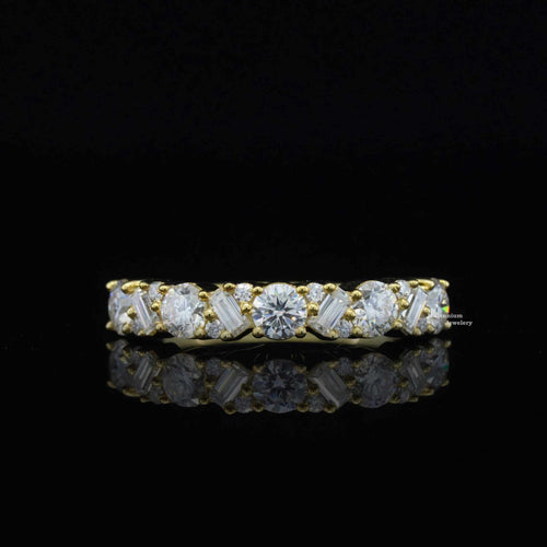 0.9ct Half Eternity Moissanite Wedding Band