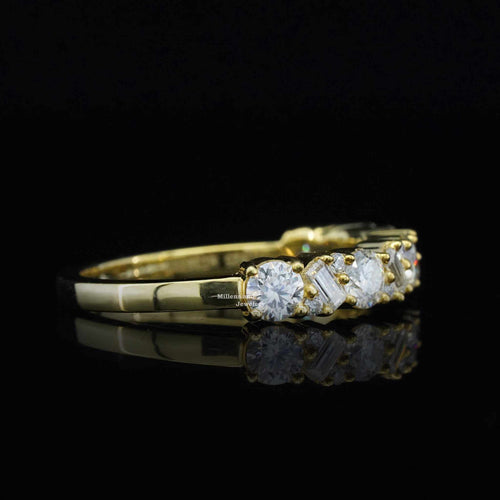 0.9ct Half Eternity Moissanite Wedding Band