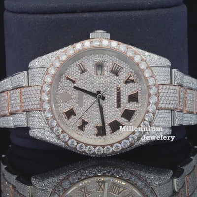 Elegant Look Fully Iced Out Business Style Moissanite Watch Video