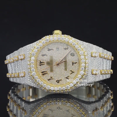 Elegant Look Arabian Style Fully Automatic Moissanite Watch Video