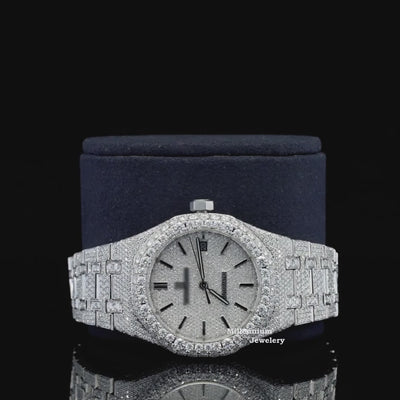 Awesome Iced Out Automatic Moissanite Diamond Wrist Watch Video